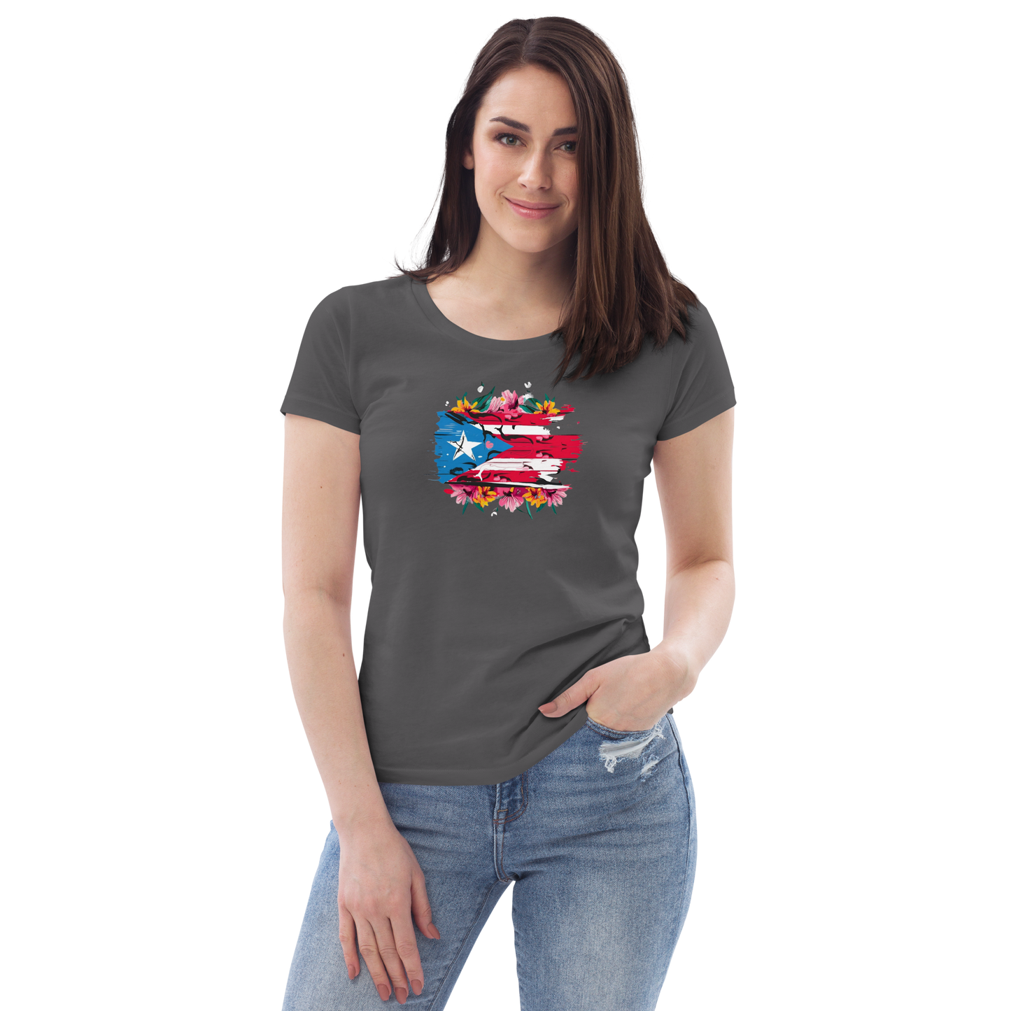 Women's PR Flowers fitted tee
