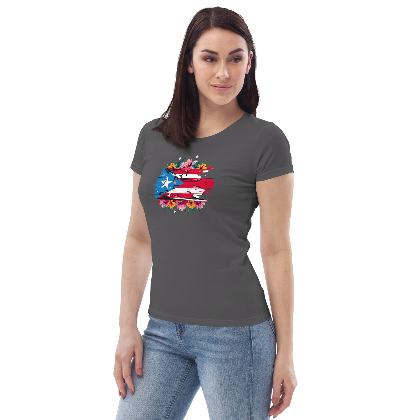 Women's PR Flowers fitted tee