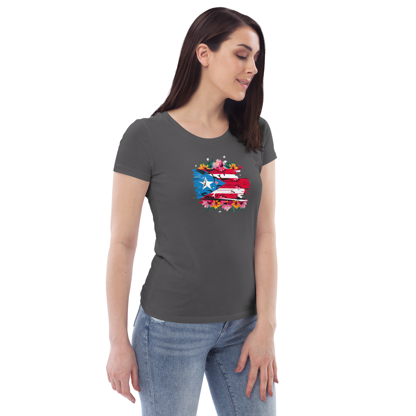 Women's PR Flowers fitted tee