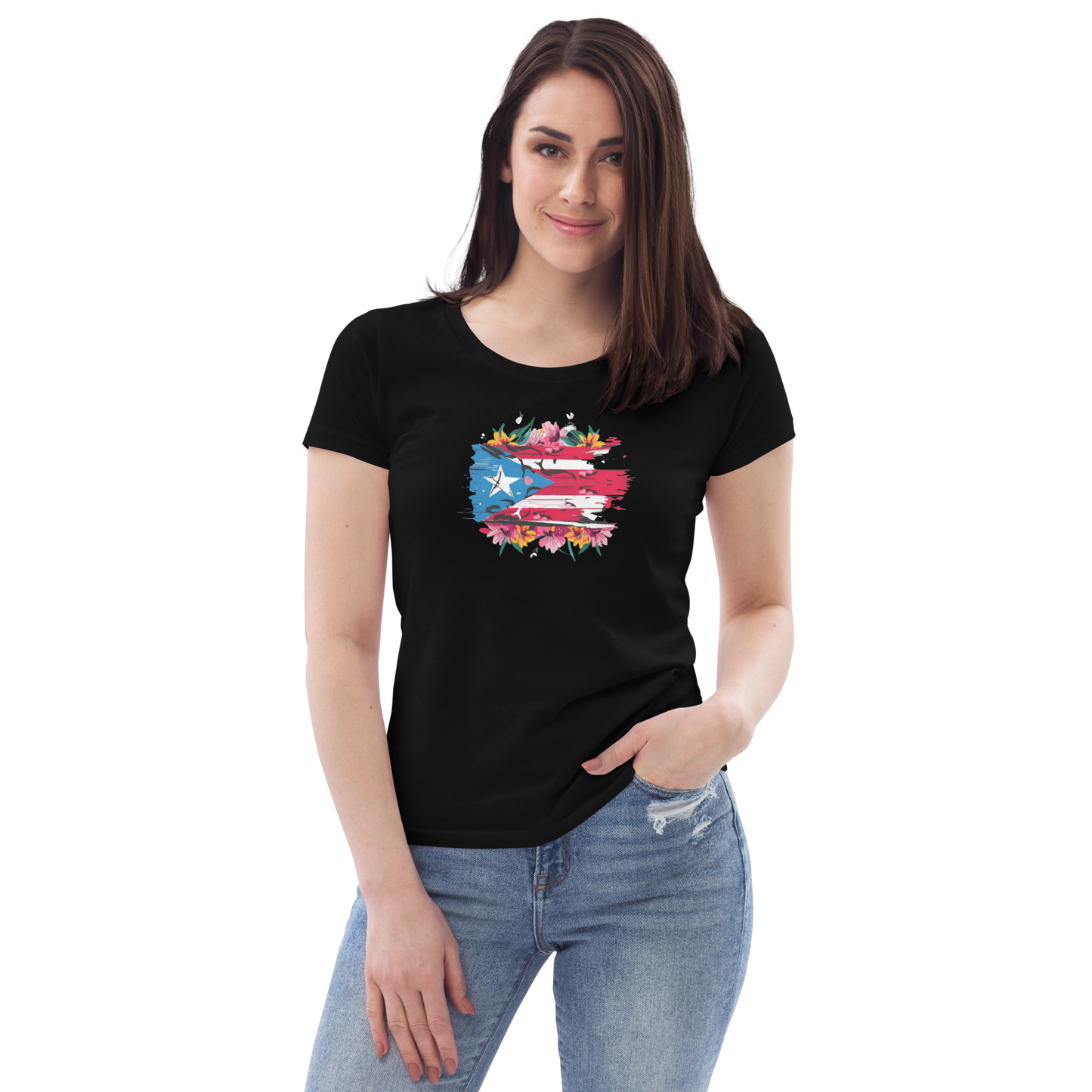 Women's PR Flowers fitted tee