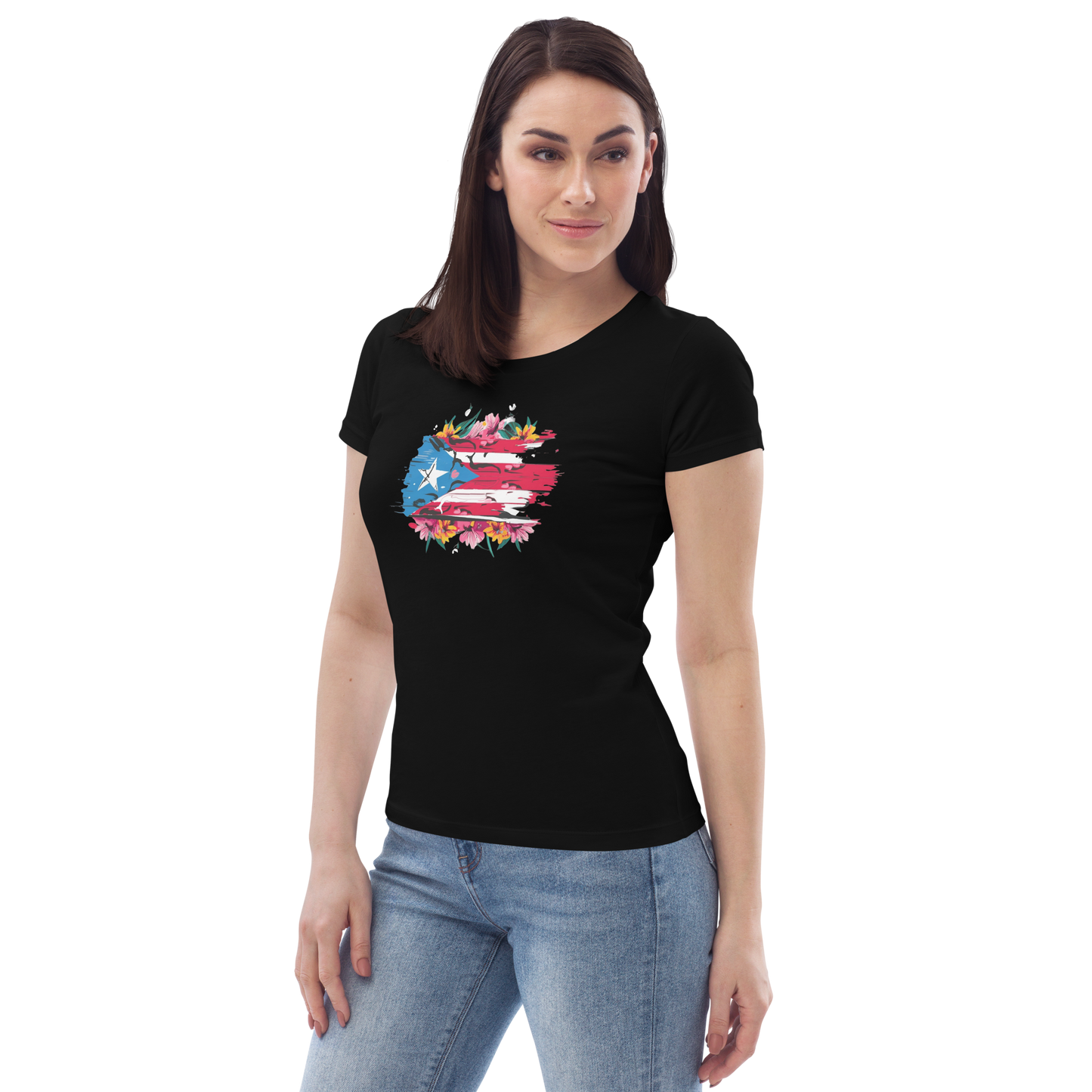 Women's PR Flowers fitted tee