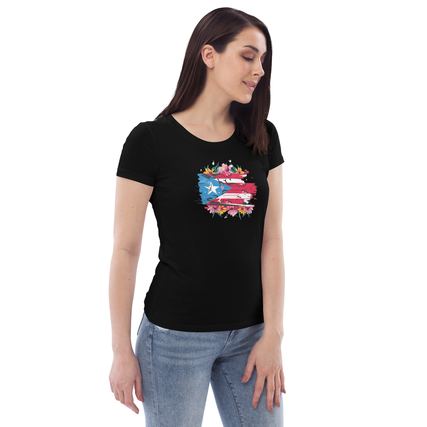 Women's PR Flowers fitted tee