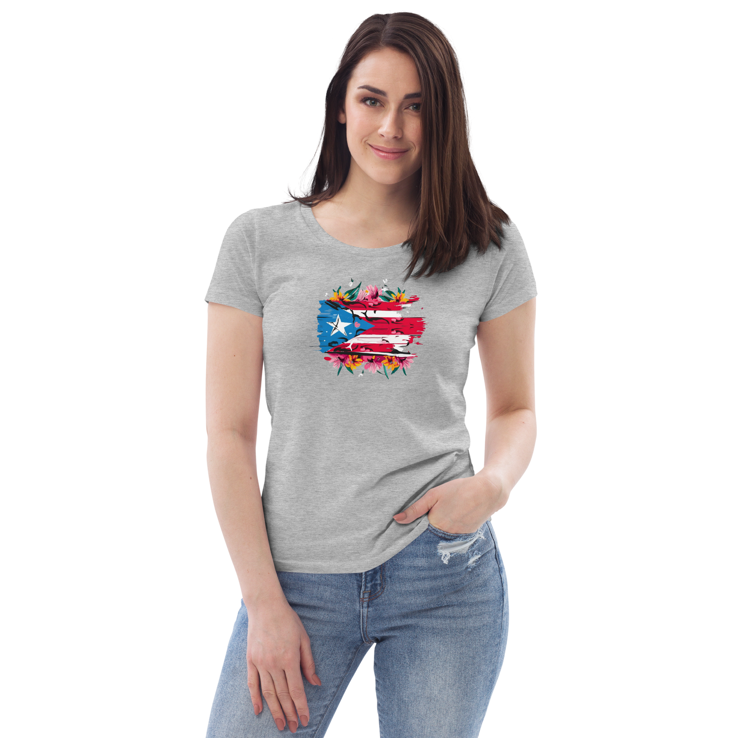 Women's PR Flowers fitted tee