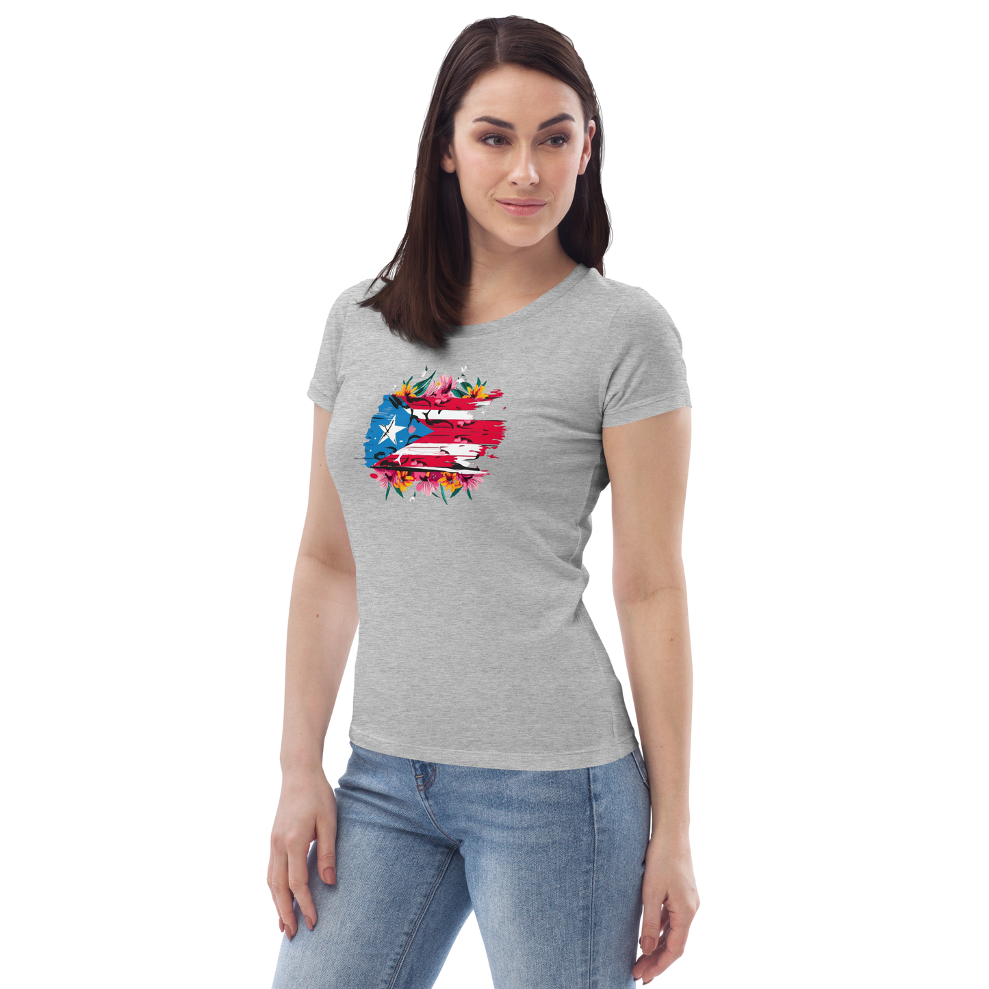 Women's PR Flowers fitted tee