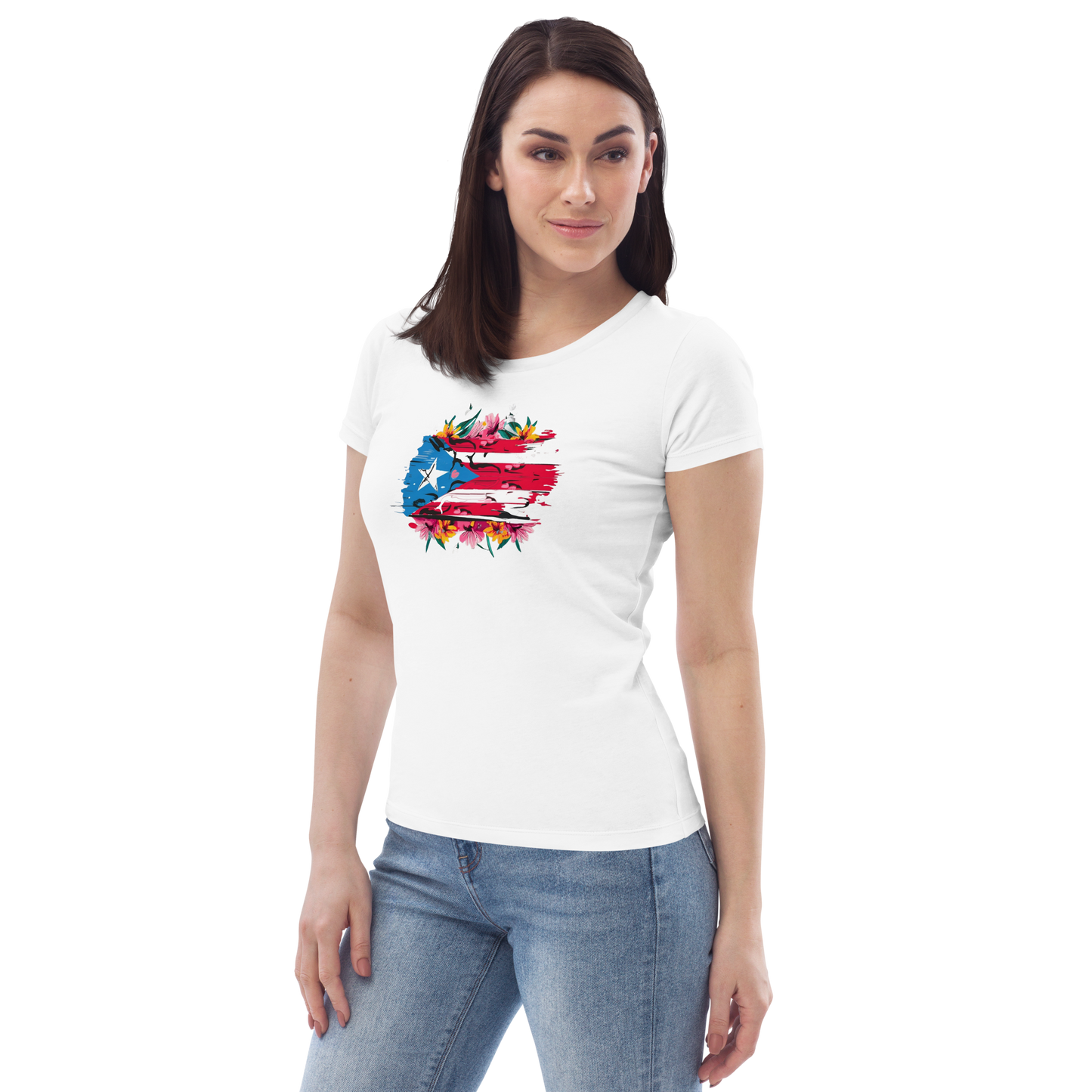 Women's PR Flowers fitted tee