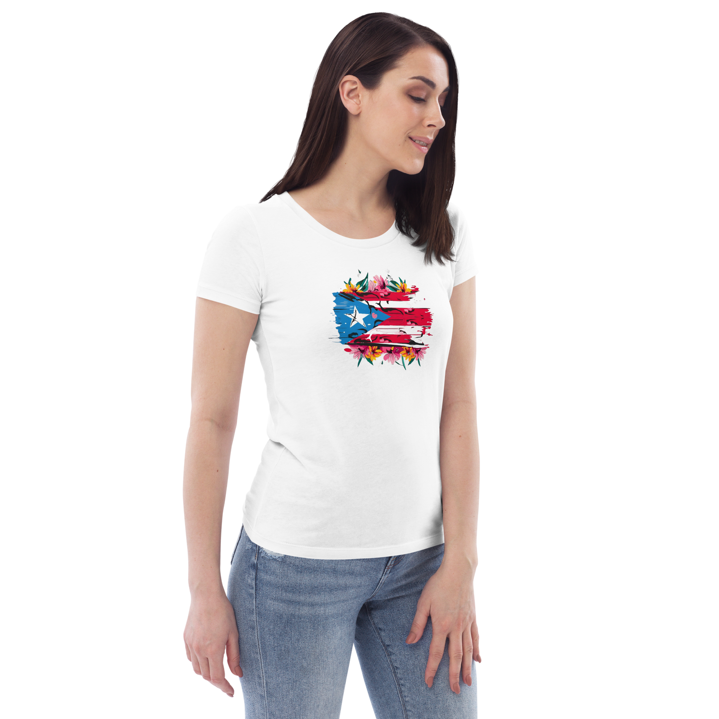 Women's PR Flowers fitted tee
