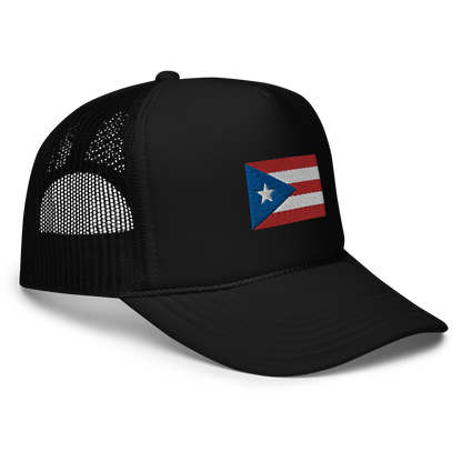 PR Flag embroidered trucker hat