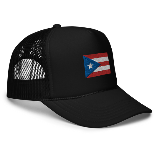 PR Flag embroidered trucker hat