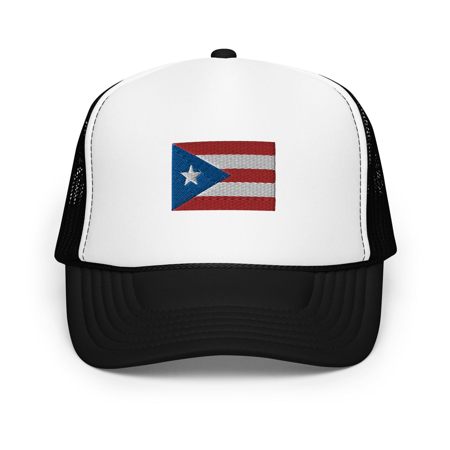 PR Flag embroidered trucker hat