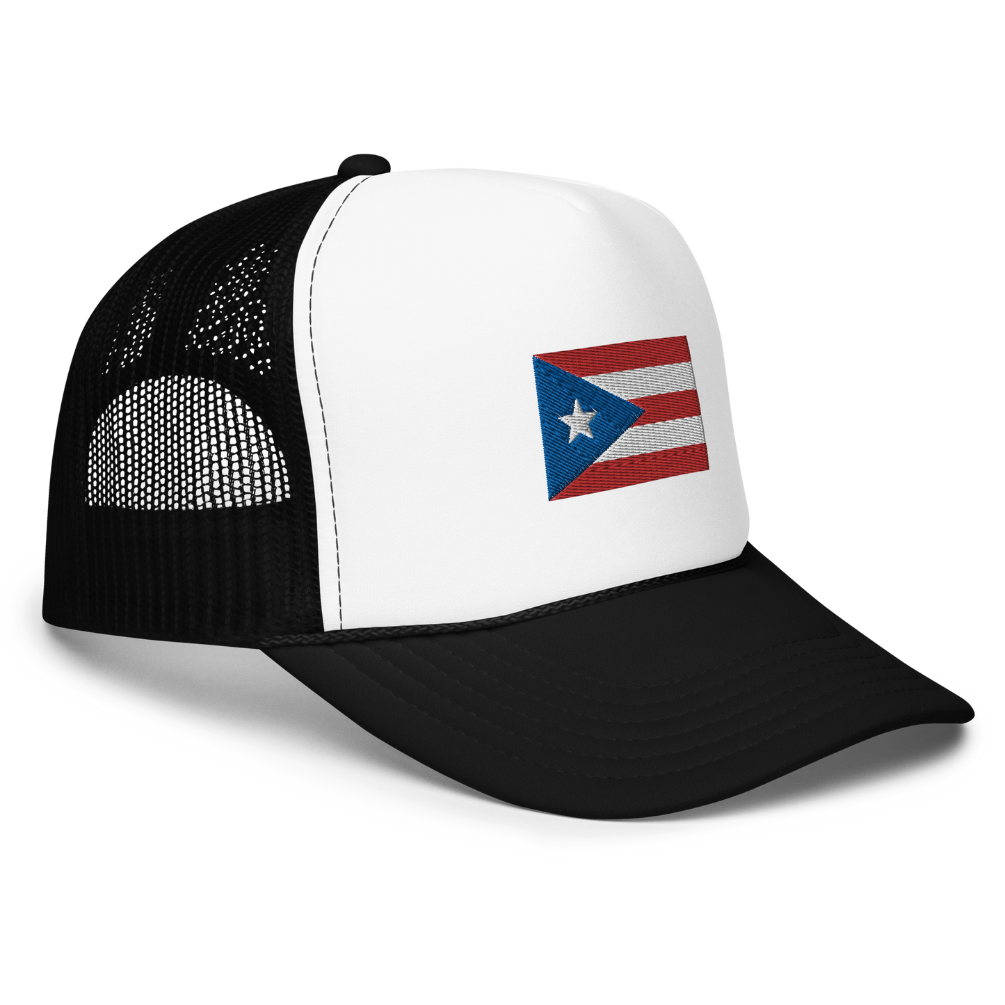 PR Flag embroidered trucker hat