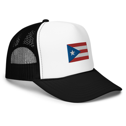 PR Flag embroidered trucker hat